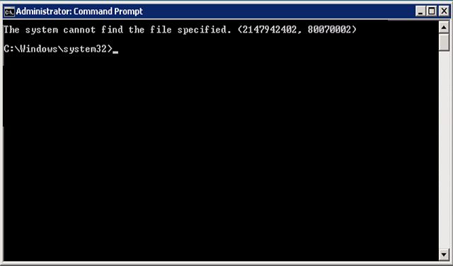 The system cannot find the path specified "The system cannot find the path specified"